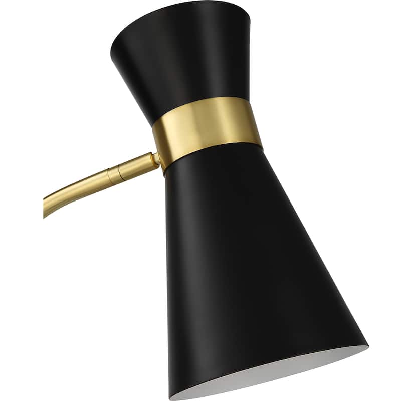 Copper Grove Gold and Black Cone Floor Lamp with Solid Marble Base