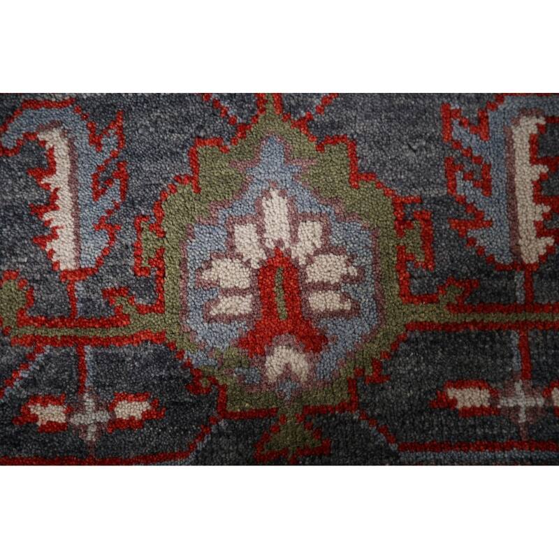 Gray Oushak Large Oriental Rug Hand-Knotted Wool Carpet - 11'10"x 14'10"