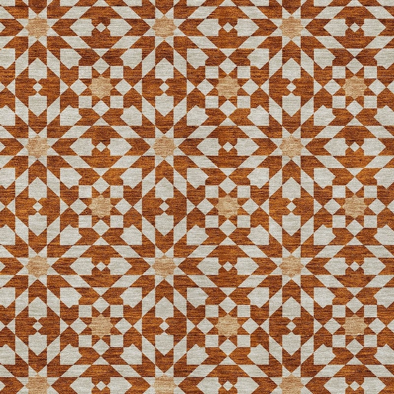 HomeRoots Floral Medallion Transitional Rectangle Outdoor Rug