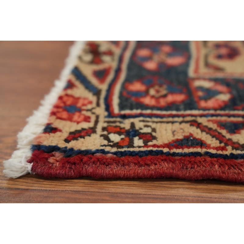Hand Knotted Oriental 100% Wool Carpet Traditional Floral Oranges & Rust Heriz Runner Rug - 10' 2'' X 3' 10''