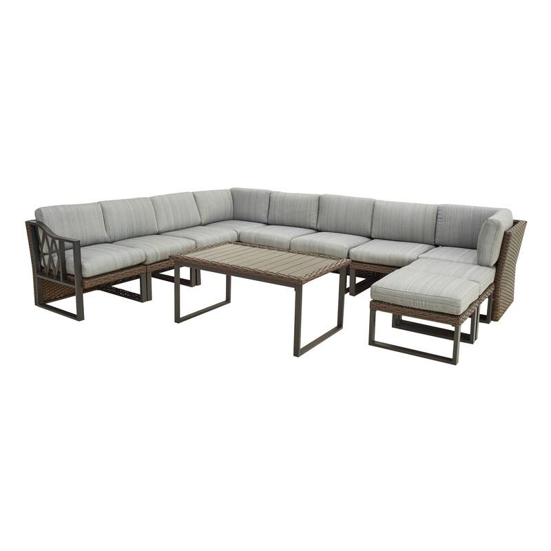 Patio Festival Five-Wicker Outdoor 10-Piece Conversation Set