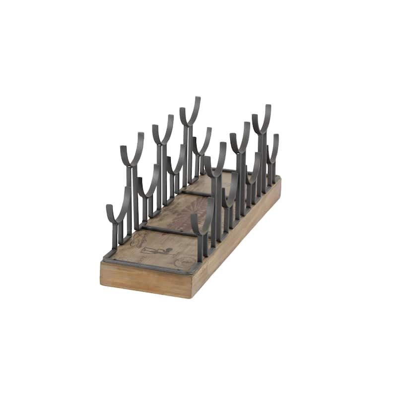 Brown Iron Industrial Wine Rack 10 x 26 x 7 - 26 x 7 x 10