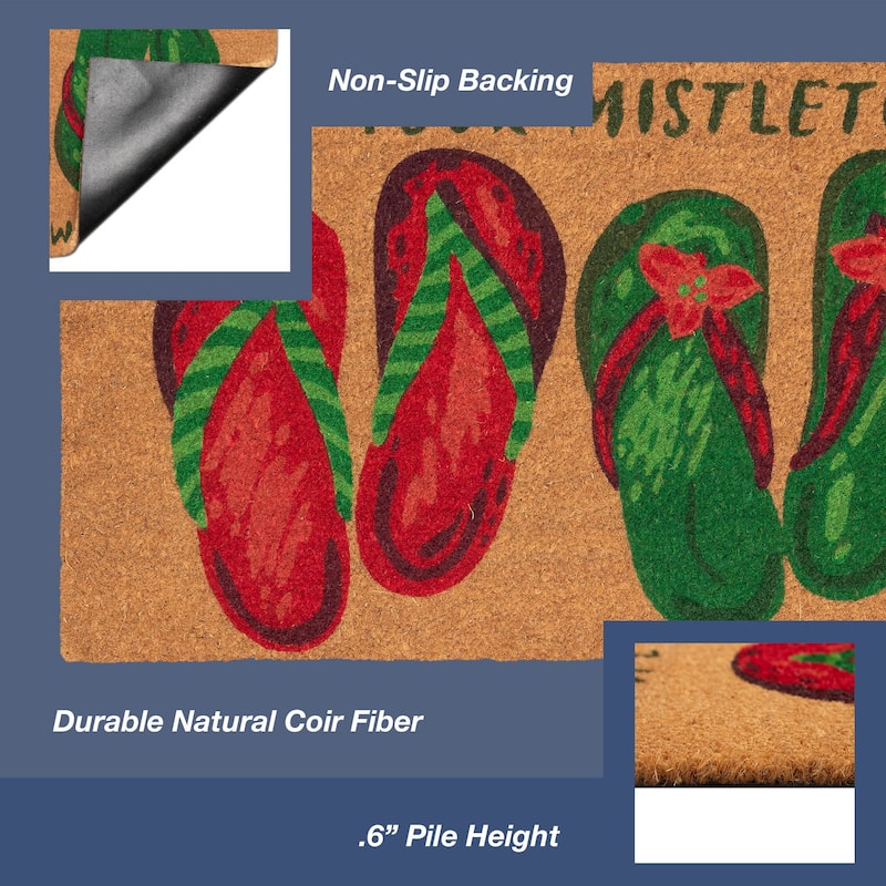 Liora Manne Natura Wipe Your Mistletoes Outdoor Mat