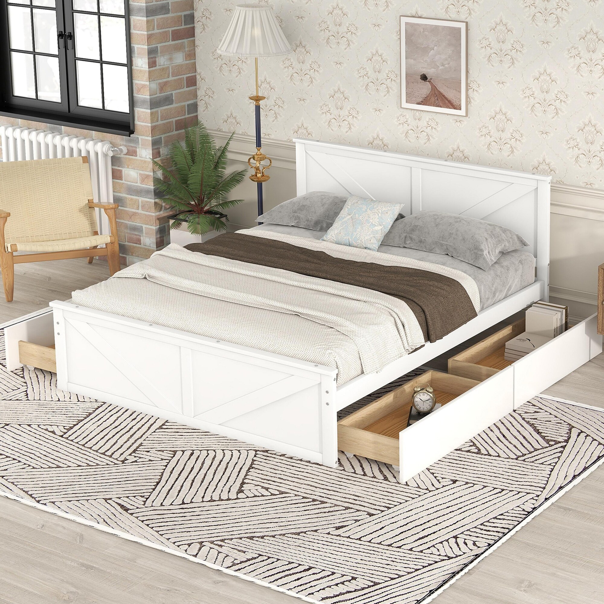 Storage bed top with legs