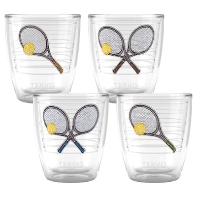 Tervis Tennis Clay Court Collection Made in USA Double Walled Insulated Travel Tumbler, Assorted - 12oz - 4pk