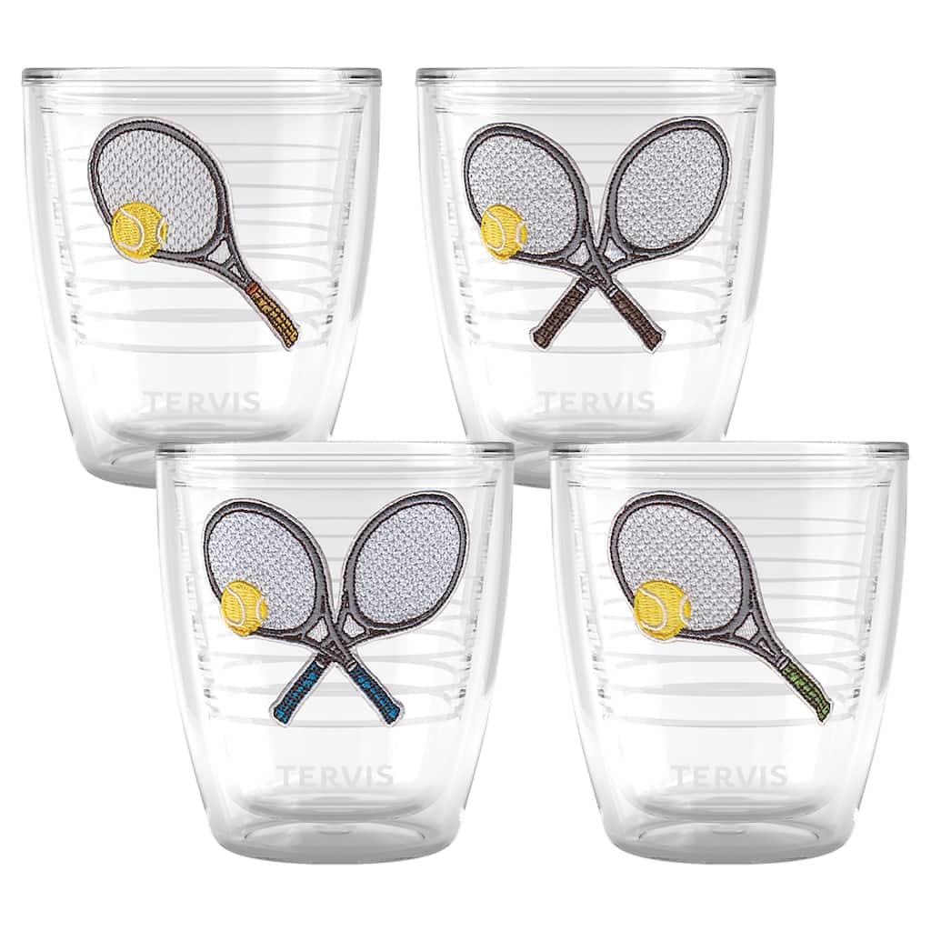 Tervis Tennis Clay Court Collection Made in USA Double Walled Insulated Travel Tumbler, Assorted - 12oz - 4pk