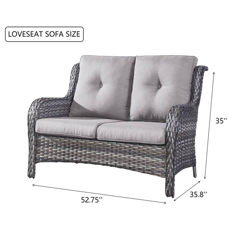 Patio Rattan Loveseat Sofa Outdoor Wicker Loveseat On Sale Bed Bath