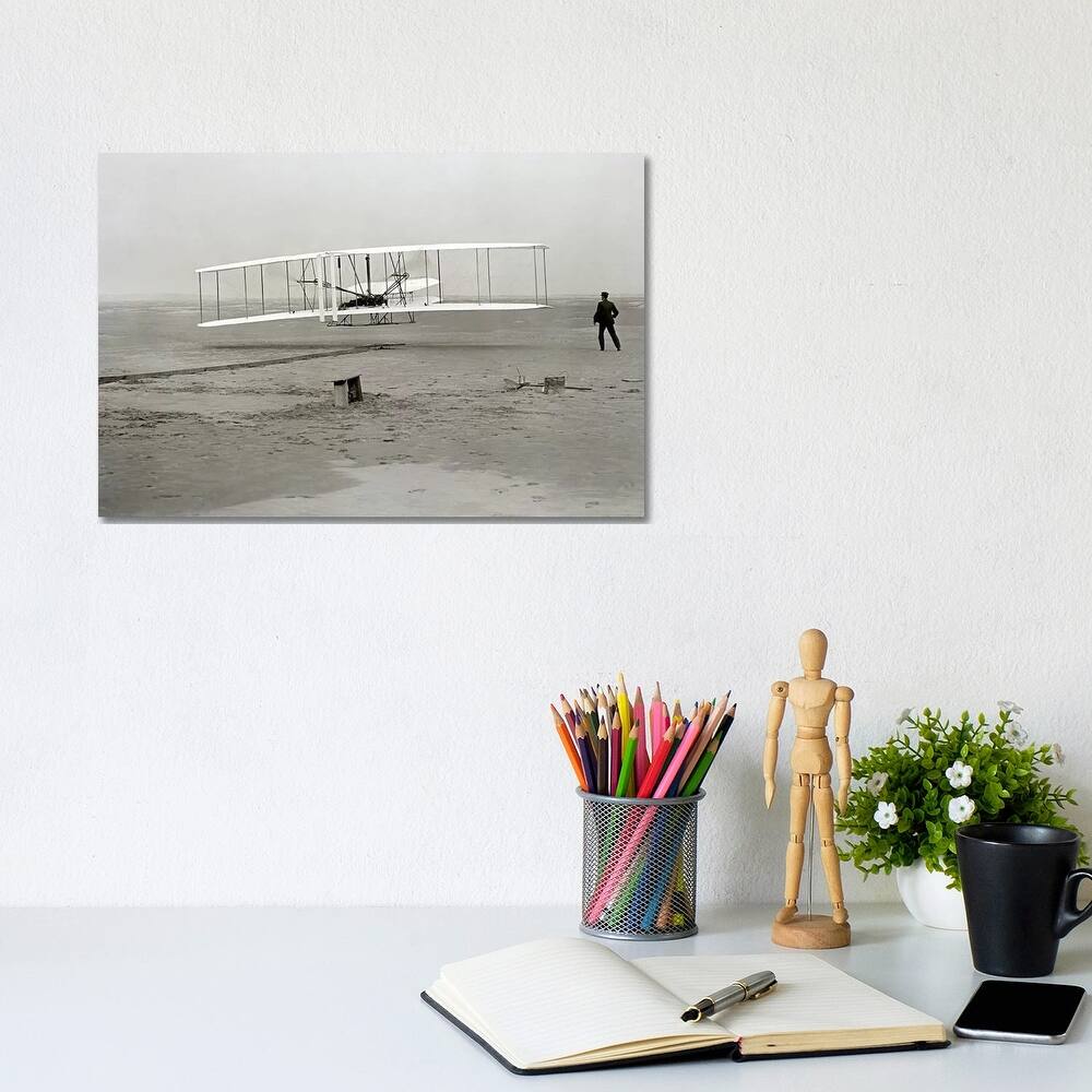 iCanvas "The Wright Brothers - First Flight" by Kitty Hawk Canvas Print