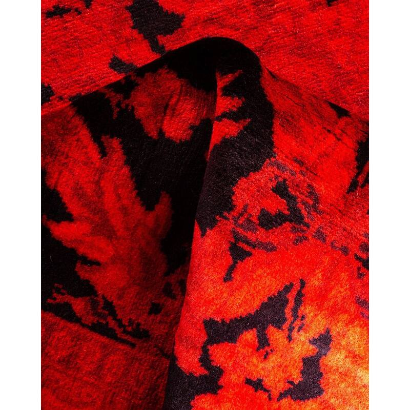 Overton Hand Knotted Wool Vintage Inspired Modern Contemporary Overdyed Red Area Rug - 2' 6" x 6' 4"