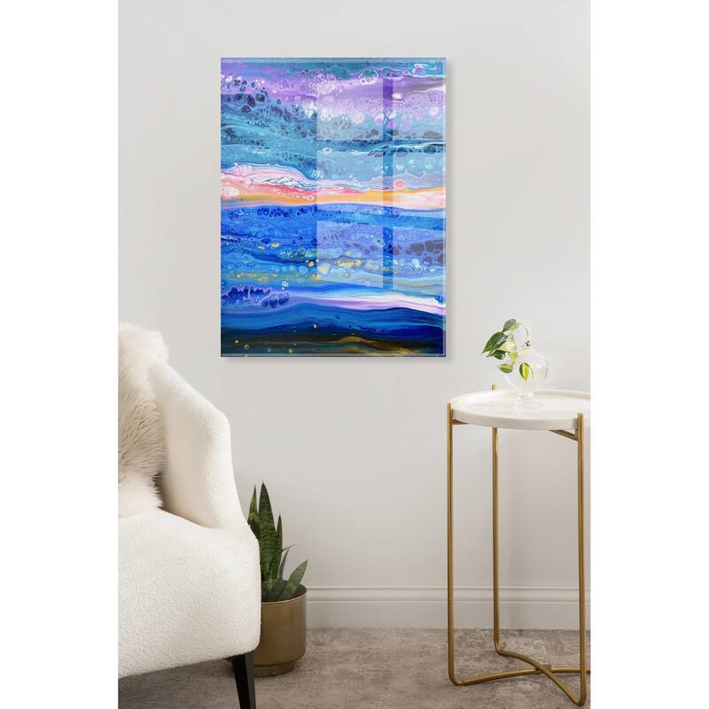 Kate and Laurel Tropical Tides Floating Acrylic Art by Xizhou Xie