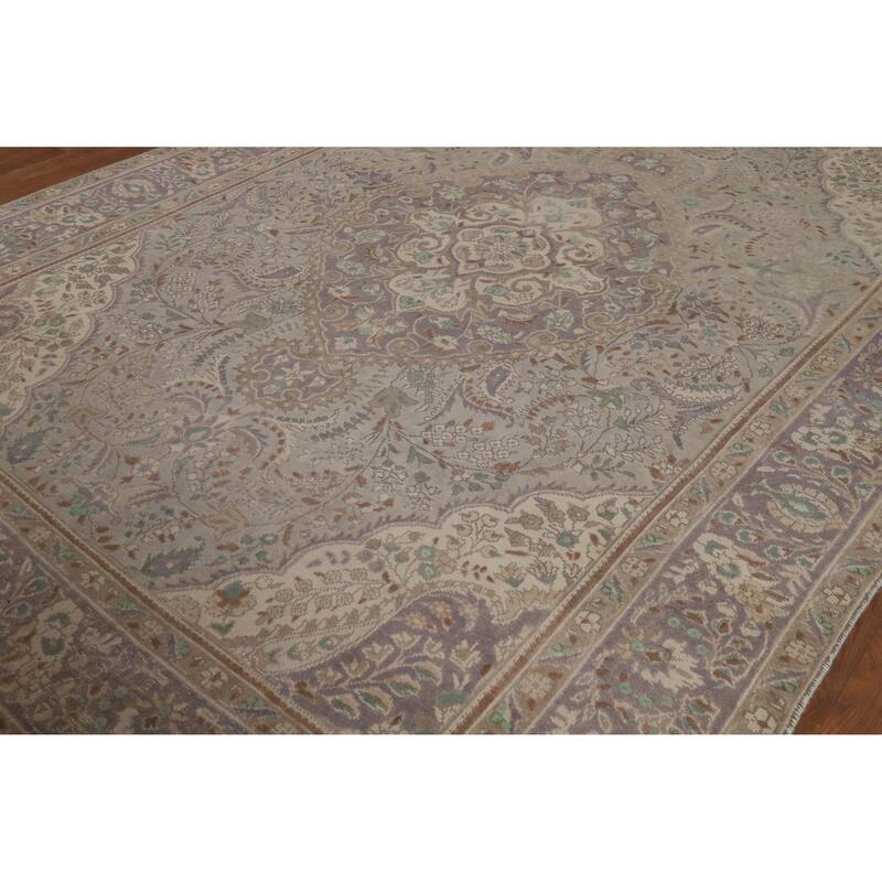 Traditional Tabriz Persian Vintage Area Rug Handmade Wool Carpet - 7'10" x 10'7"