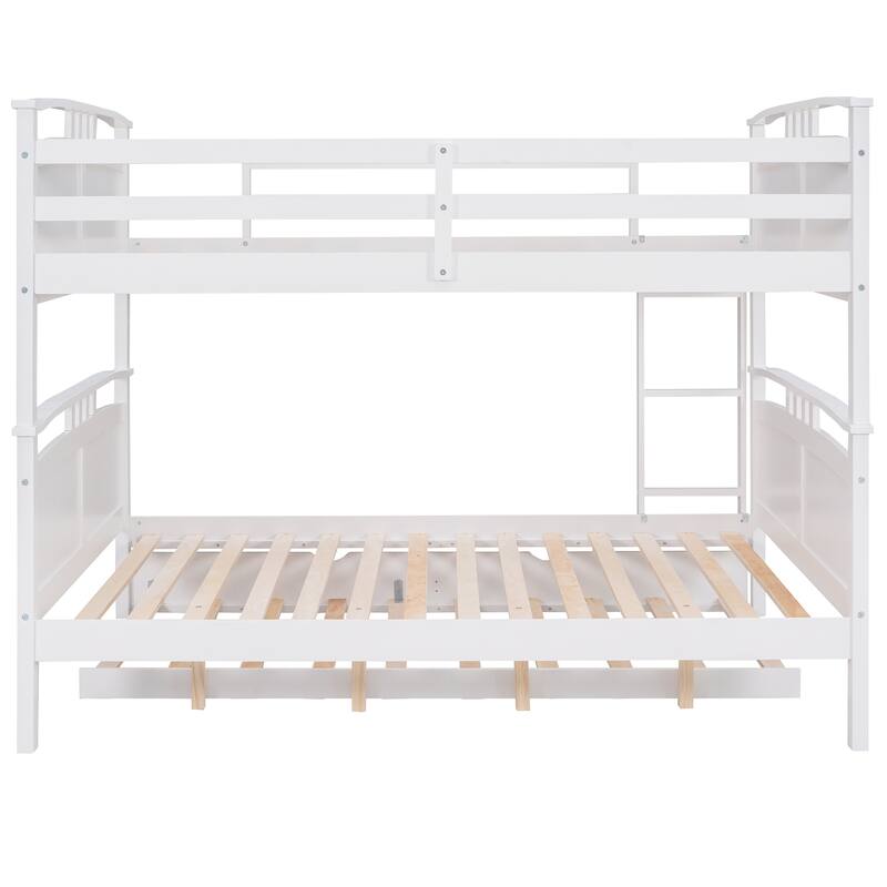Full-Over-Full Bunk Bed with Twin size Trundle , Separable Bunk Bed for Bedroom