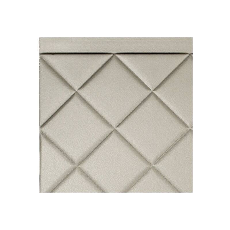 Fasade Quilted Decorative Vinyl 18in x 24in Backsplash Panel in Brushed Nickel - 6x6 in. Sample