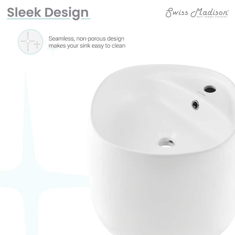 Dieppe Wall-Mount Sink In Matte White - 18.15" x 18.5" 14.95"