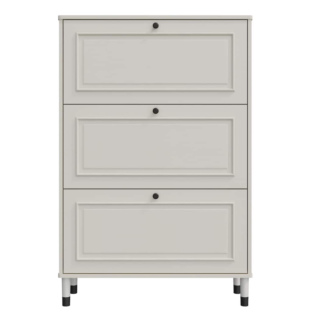 Shoes Storage Cabinet for Entryway,Narrow Shoe Rack Cabinet,Shoe Cabinet with 3 Flip Drawers, Freestanding Shoe Organize