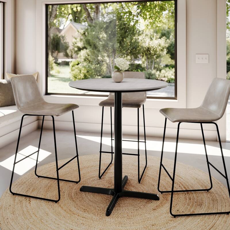 Commercial HPL Tabletop with Bar Height Crisscross Base - 36"W x 36"D x 42"H