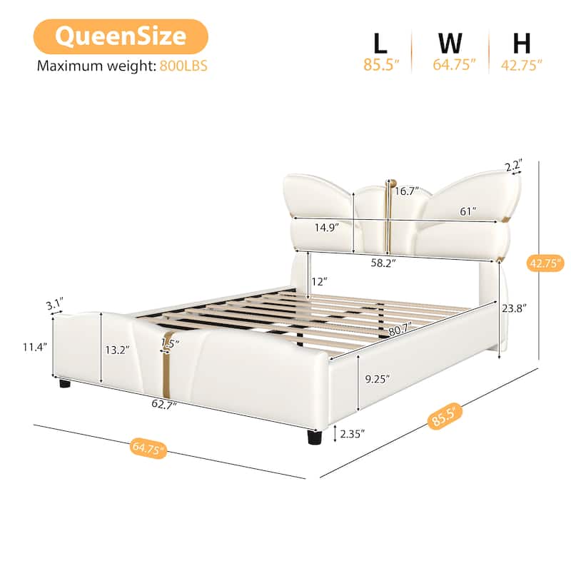 Christopher Knight Home - Olivia's Graceful Upholstered PU Leather Bed Frame