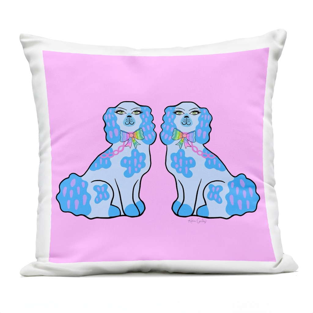 Stupell Blue Posh Poodles Printed Outdoor Throw Pillow Design by Katie Conley