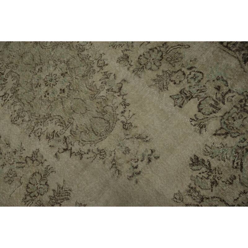 Hand Knotted Oriental 100% Wool Carpet Transitional Floral Beige & Ivories Anatolian Area Rug - 9' 2'' X 5' 9''