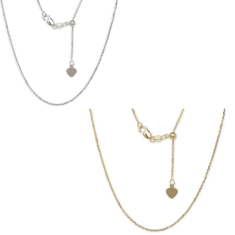 Curata 10k Gold Polished Adjustable Cable Chain