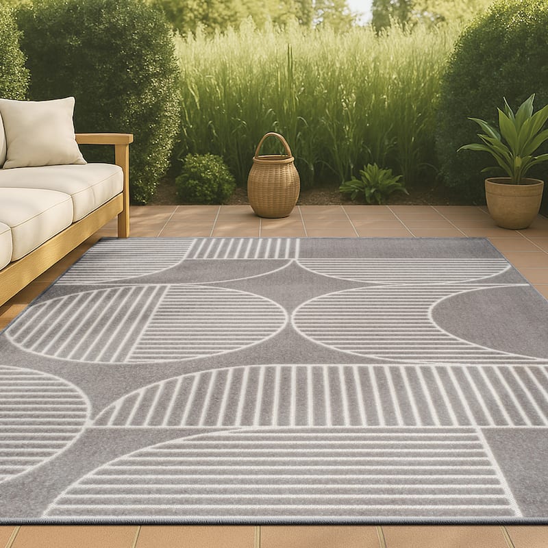 JONATHAN Y Dila Geometric Arch Scandi Striped Ivory/Cream Area Rug