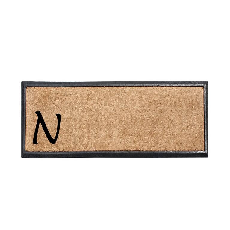 Rubber/Coir Molded Lucida 16-inch x 48-inch Monogrammed Doormat - monogrammed n