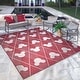 preview thumbnail 1 of 4, Licensed Disney Mickey Mouse Red/ Cream Modern Argyle Flatweave Indoor/ Outdoor Area Rug
