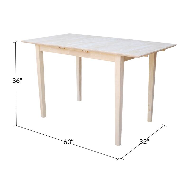 International Concepts 32-inch Wide Unfinished Shaker-style Parawood Counter Height Dining Table with Butterfly Extension