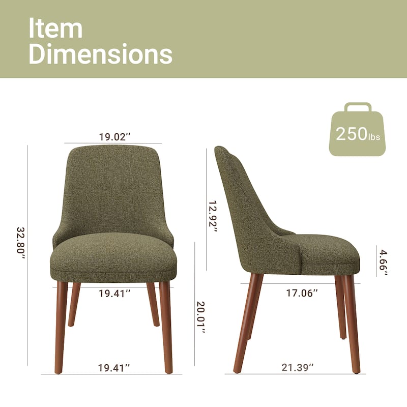 High Back Dining Chairs Upholstered Padded Kitchen Chairs Wood Legs for Restaurant Cafe