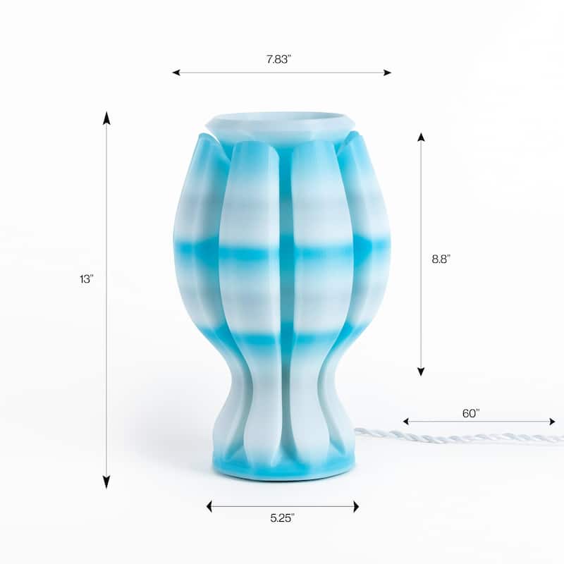 Flower 13" Tropical Coastal Plant-Based PLA 3D Printed Dimmable LED Table Lamp, by JONATHAN Y