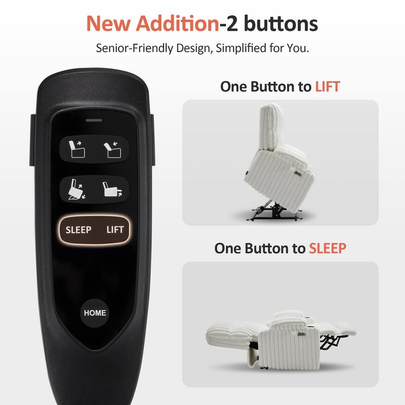 MCombo 180° Lay Flat Power Lift Recliner Chair for Elderly, Dual Motor Lift Chair with Full-Body Heating for Sleeping