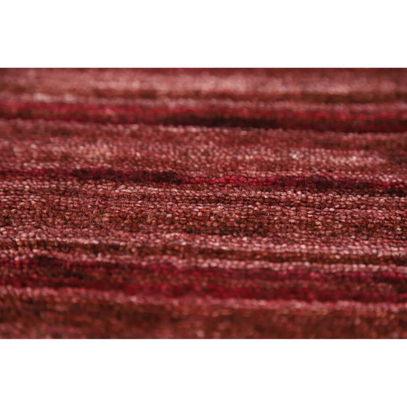 Hand Knotted Oriental Viscose Silk Carpet Tribal Animal Pictorial Red Gabbeh Area Rug - 10' 0'' X 7' 11''