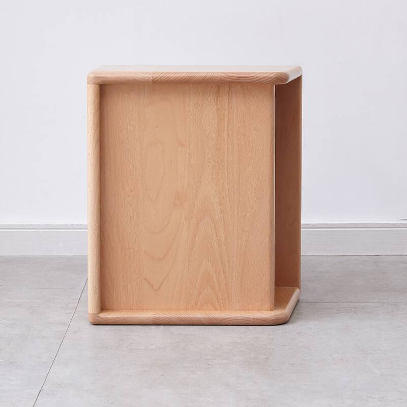 Christopher Knight Home - Elska Solid Beech Nightstand with Open Storage and Rounded Edges