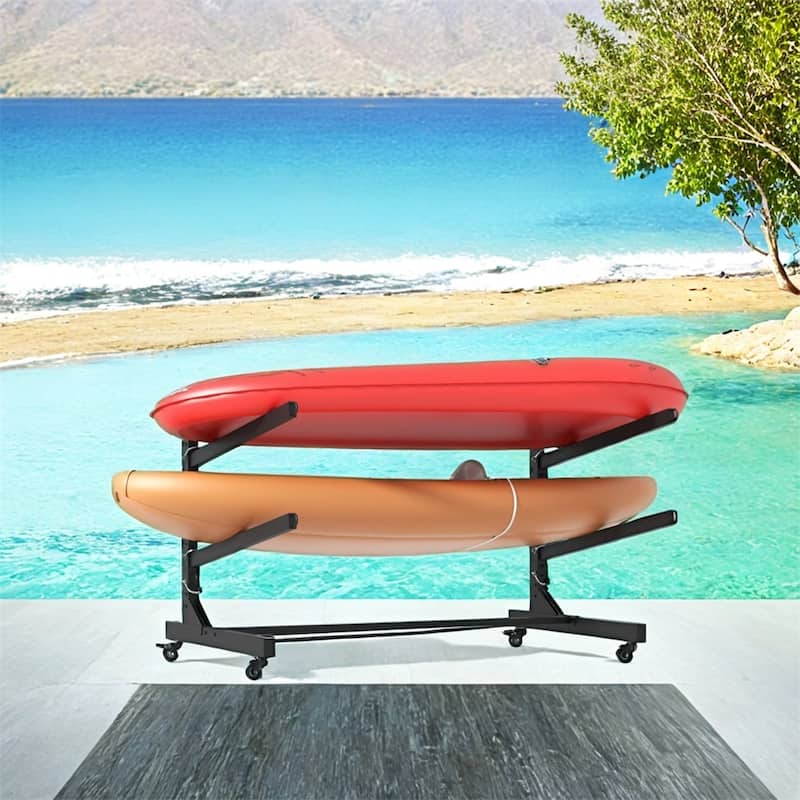 Freestanding Kayak Storage Rack - Holds 2 Kayaks,Adjustable Stand