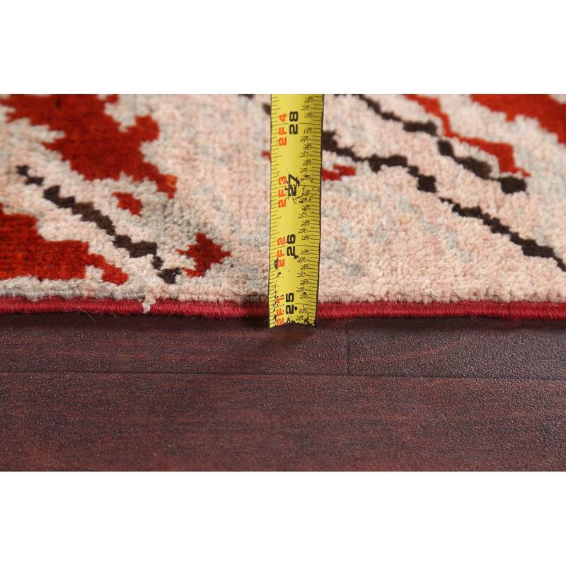Vegetable Dye Abstract Oriental Dining Room Area Rug Wool Hand-knotted - 6'7" x 9'7"