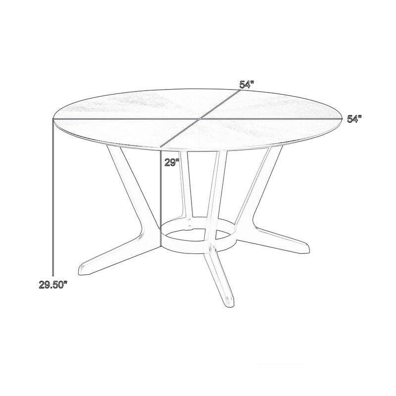 Alana Dining Table, Black Rubberwood, Metal, Round 54 Inch Top