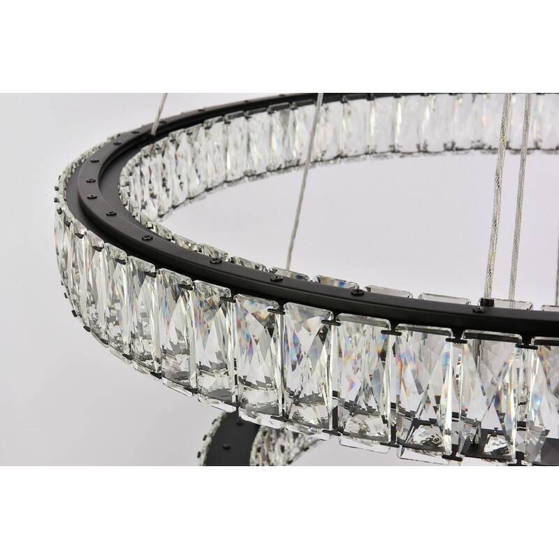 Indigo Home 32 inch LED double ring chandelier in black