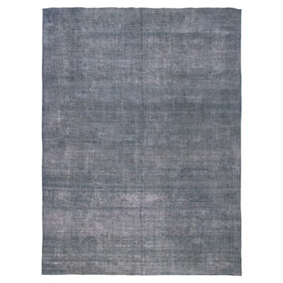 ECARPETGALLERY Hand-knotted Color Transition Denim Blue Wool Rug - 9'4 x 12'6