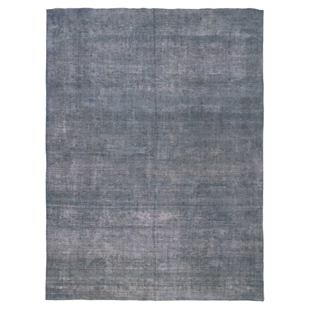 ECARPETGALLERY Hand-knotted Color Transition Denim Blue Wool Rug - 9'4 x 12'6