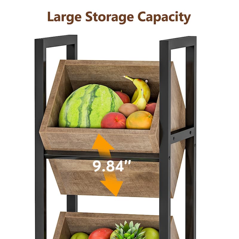 Vertical Standing Basket Storage Tower for Kitchen Bathroom Living Room