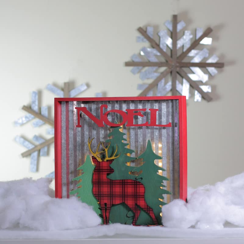 13.75" Lighted Reindeer "Noel" Christmas Wall Decoration