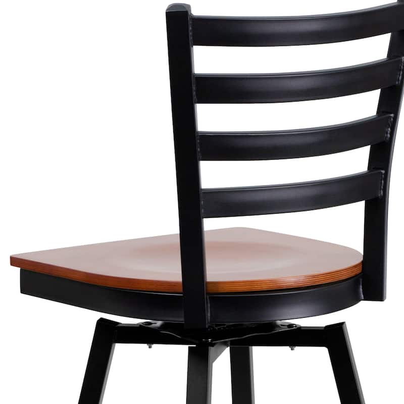 Ladder Back Swivel Metal Barstool - 16.5"W x 20.5"D x 44.5"H