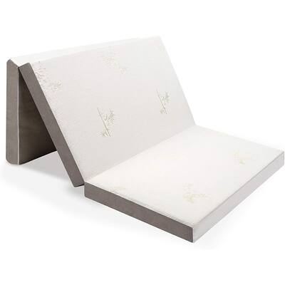 Milliard 4-inch Tri Folding Mattress with Ultra Soft Removable Cover and Non-Slip Bottom (Cot)