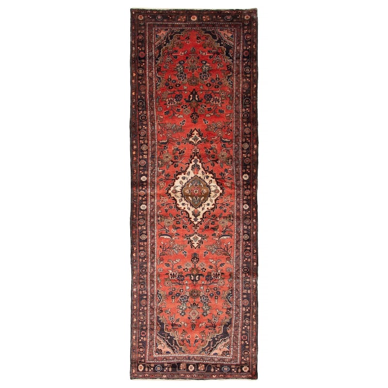 ECARPETGALLERY Hand-knotted Andelz Red Wool Rug - 3' 7" x 10' 4" - Red - 3' 7" x 10' 4" - Runner