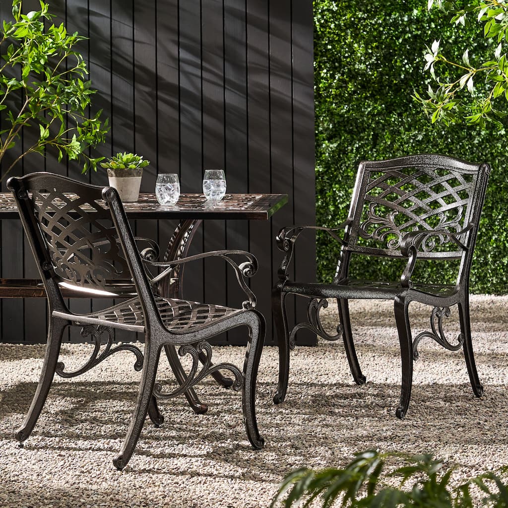 Sarasota Aluminum Outdoor Chair by Christopher Knight Home (Set of 2)