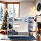 preview thumbnail 1 of 8, Elegant Twin Over Twin Loft Bed with Boat Design, Built-In Ladder, Anchor & Sailing Elements and Integrated Storage Shelves Blue