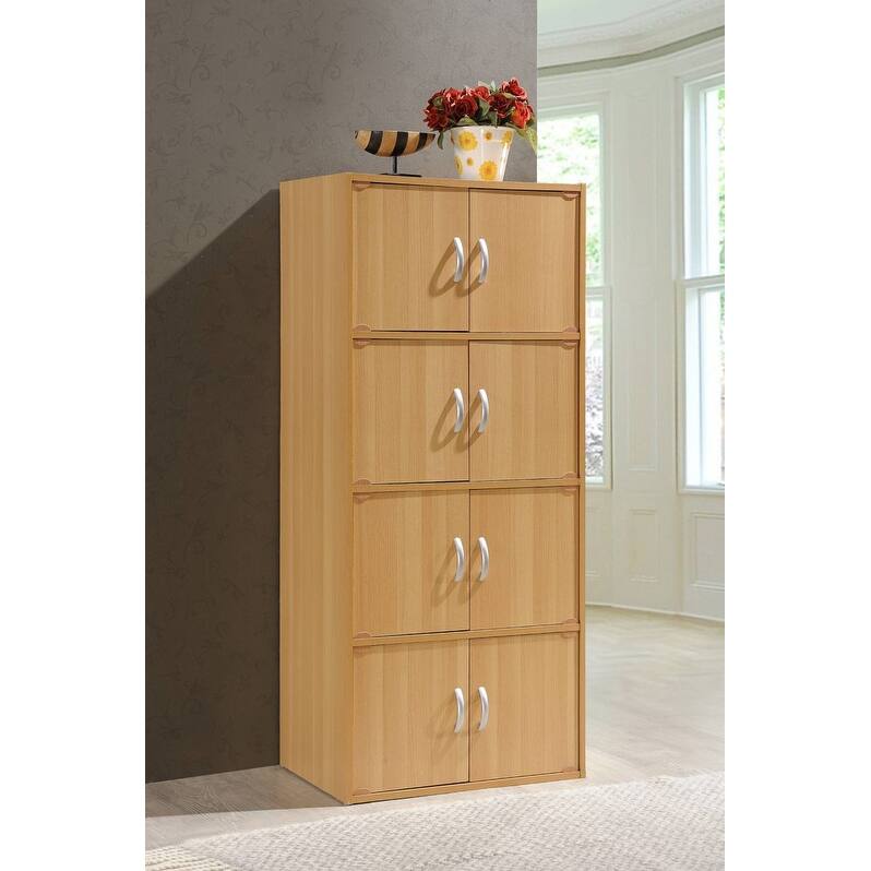 Hodedah 4-Shelf, 4-Door Bookcase