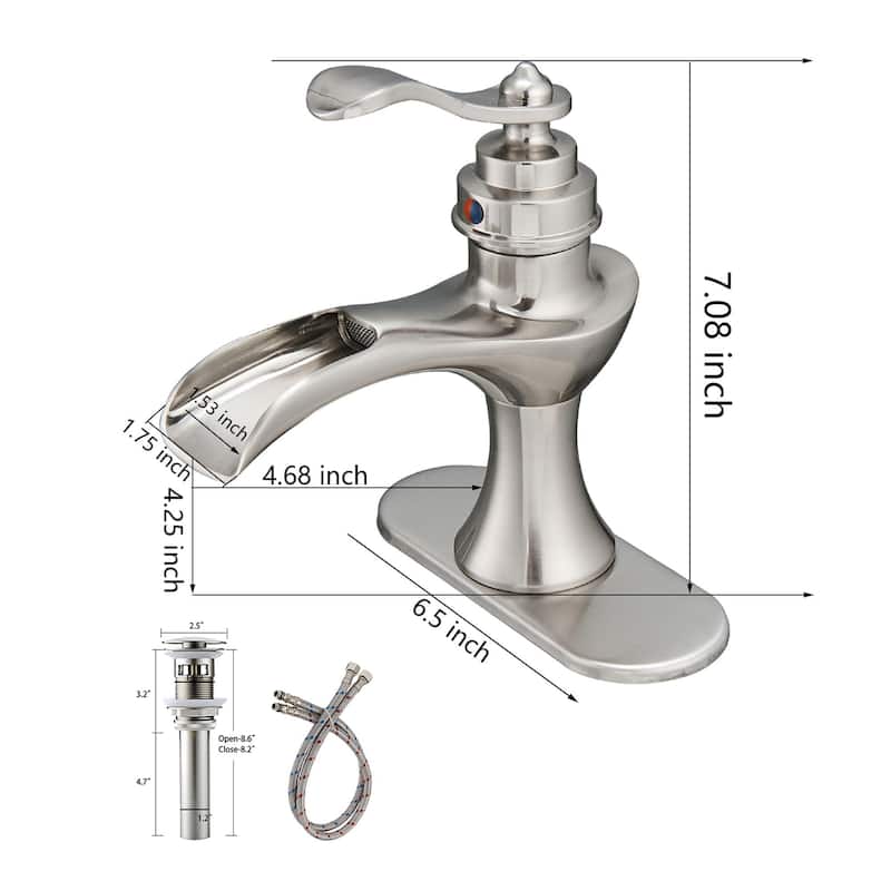 Waterfall Single Handle One Hole Bathroom Sink Faucet
