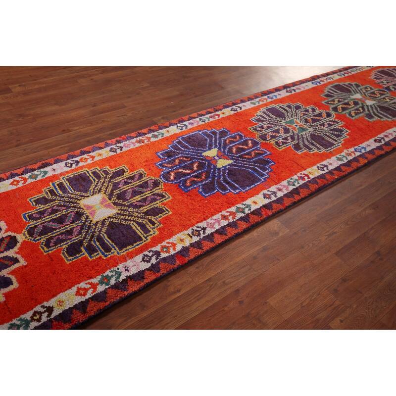 Anatolian Vintage Runner Rug Handmade Silk Carpet - 2'8"x 13'7"
