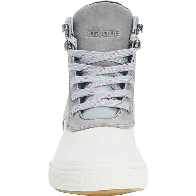 Xtratuf Women's 6 in Leather Lace Ankle Deck Boot - Grey - 8